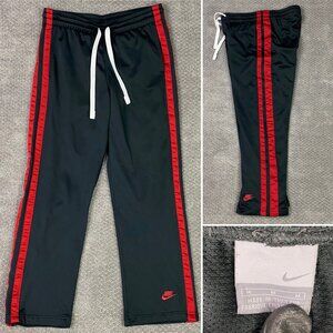 Vintage Y2K Nike Track Pants Mens Medium Black Red Sweatpants Gym Running Tricot